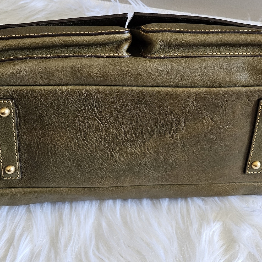 Dooney & Bourke Olive Green Leather Hobo with Tassel Detail - Picture 16 of 17
